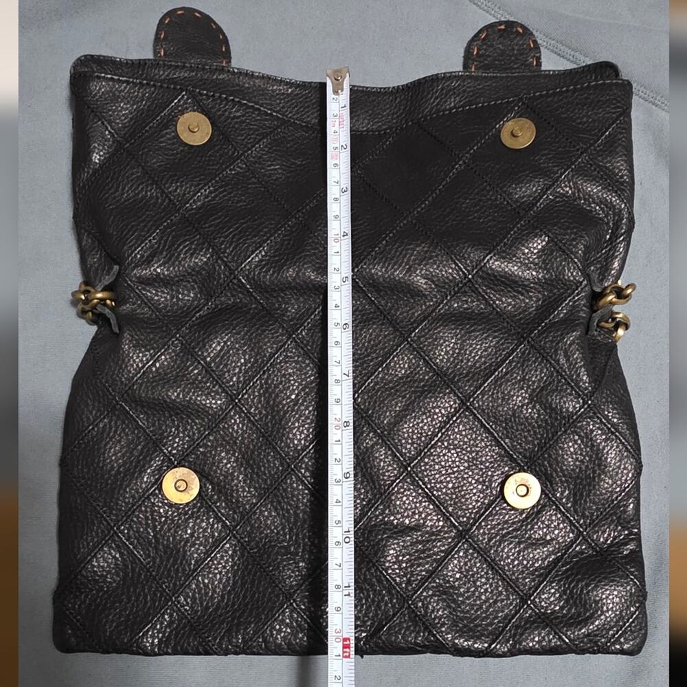 Carla Mancini Chic Black Leather Clutch with Gold Accents - Picture 8 of 8